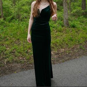COPY - Emerald Green Velvet Prom Dress
